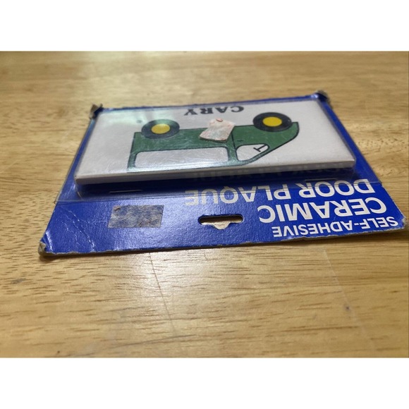 Vintage Retro CARY W Green Van New Dead Stock Ceramic Door Name Plaque Wall Sign - Picture 6 of 12